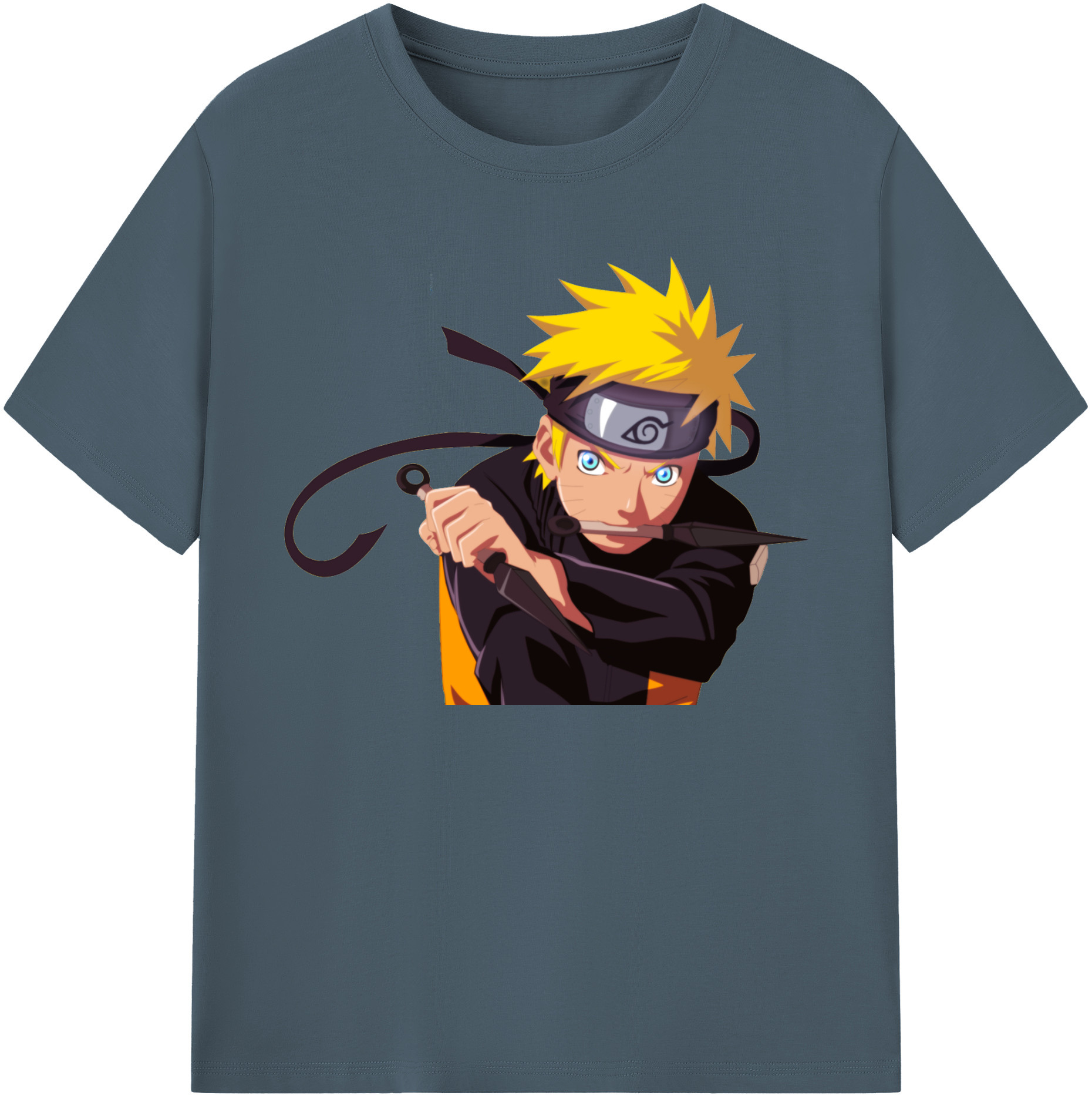 （画像用） NARUTO -ナルト- うずまき ナルト Uzumaki Naruto 綿100％半袖Tシャツ（フロントプリント）